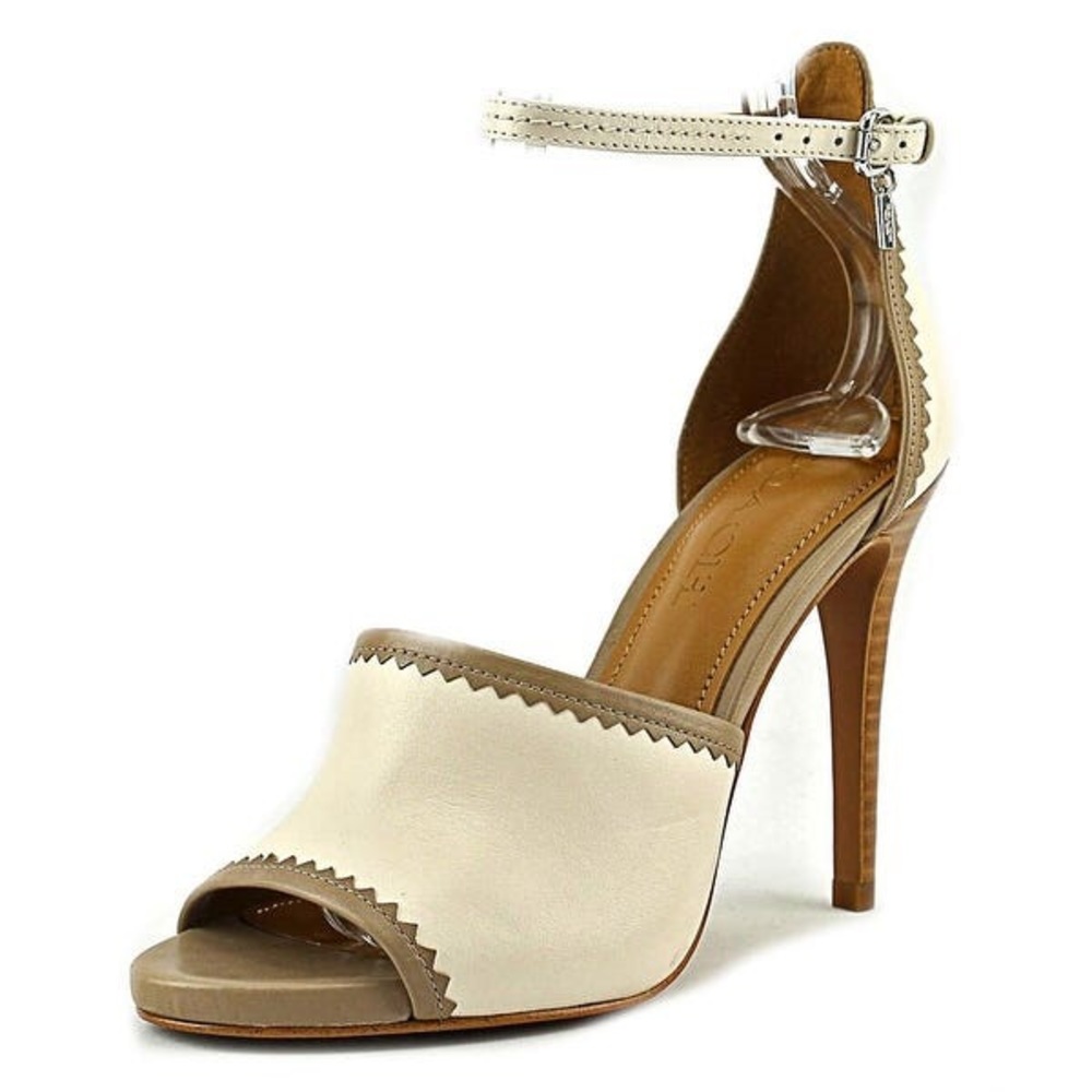 Coach Jordan Peep-Toe Leather Heels